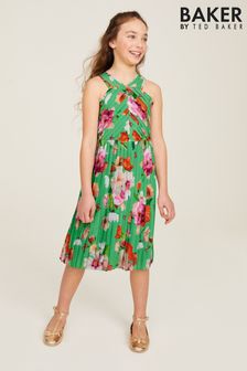 Зеленое платье-халтер с цветочным принтом Baker By Ted Baker (U86431) | €32 - €36