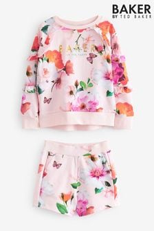 Baker by Ted Baker Pink Floral Sweater And Short Set (U86492) | €41 - €49