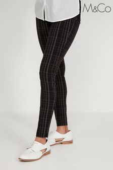 M&Co Black Check Bengaline Trousers (U86574) | ₪ 116