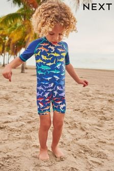Multi Shark Sunsafe All-In-One Swimsuit (3mths-7yrs) (U86737) | $18 - $24