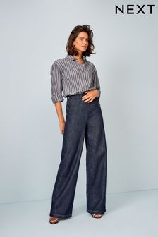 Элегантные широкие джинсы с золотистыми пуговицами (U86930) | €23