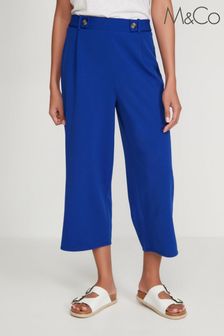 M&Co Blue Scuba Crepe Tab Trousers (U87027) | €17.50