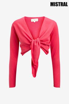 Mistral Pink Tina Tie Front Cardigan in Azalea (U87175) | ₪ 200