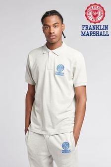 Franklin & Marshall Mens Grey Crest Polo Shirt