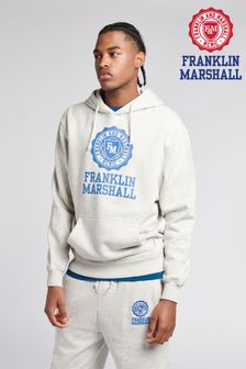 Franklin & Marshall Mens Grey Crest Bb Oth Hoodie (U87327) | 401 LEI