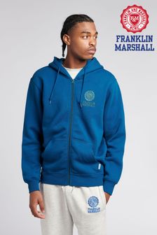 Franklin & Marshall Mens Blue Crest Bb Zip Through Hoodie (U87330) | 128 €
