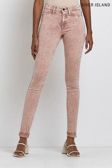 River Island Skinny-Jeans mit mittelhohem Bund, Braun (U87627) | 21 €