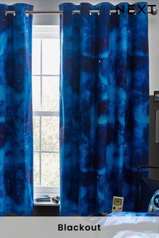 Blue Galactic Eyelet Blackout Curtains (U87725) | kr542 - kr911