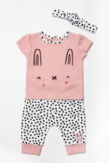 Lily & Jack Baby Pink Bunny Print 3-Piece Gift Set (U87738) | €25