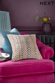 Multi Bright 43 x 43cm Cut Velvet Multi Stripe Cushion (U88206) | $35