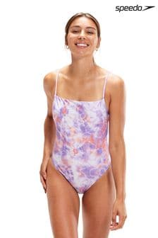 Speedo Lilac Purple Printed Thinstrap Adjustable Swimsuit (U88238) | €27