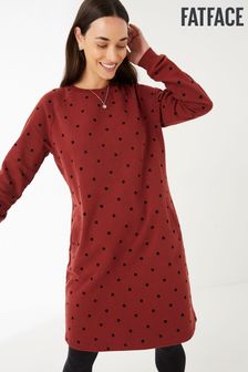 FatFace Gepunktetes Sweat-Kleid, Rot (U88405) | 74 €