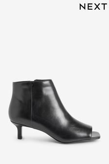 Black Forever Comfort Open toe Kitten Heel Shoeboots (U88459) | 29 €