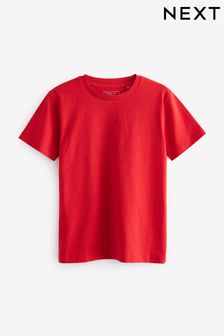 אדום - חולצת טי כותנה עם שרוול שרוול קצר (גילאי 3 עד 16) (U88491) | ‏15 ‏₪ - ‏27 ‏₪