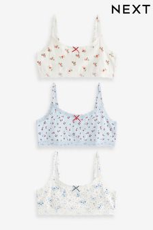Blue/White Ditsy Floral Strappy Crop Top 3 Pack (5-16yrs) (U88723) | $29 - $40