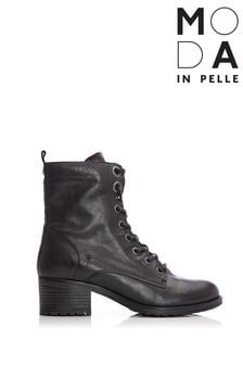 Черный - кожаные ботильоны на шнуровке Moda in Pelle Bezzie (U88858) | €184