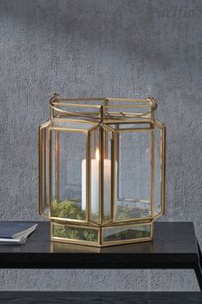 Pacific Brass Metal And Glass Wide Hexagon Lantern (U88891) | €163