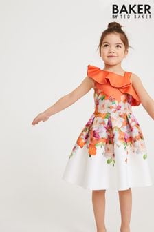 Оранжевое платье с цветочным принтом Baker By Ted Baker (U88957) | €36 - €39