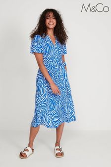M&Co Petite Blue Zebra Shirt Dress (U89068) | €58