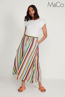 M&Co Yellow Bright Stripe Midi Skirt (U89076) | ₪ 140