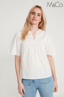 M&Co White Lace Detail Top (U89080) | $44