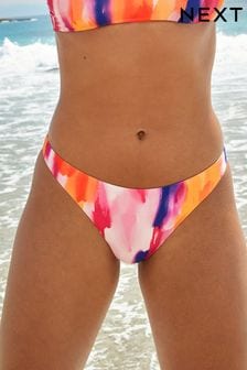 Pink Print Brazilian High Leg Bikini Bottom (U89136) | 9 €