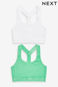 Green/White Next Active Sports Low Impact Crop Tops 2 Pack (U89158) | 26 €