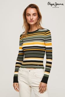 Pepe Jeans London Ladies Yellow Knit Sweatshirt (U89355) | 87 €