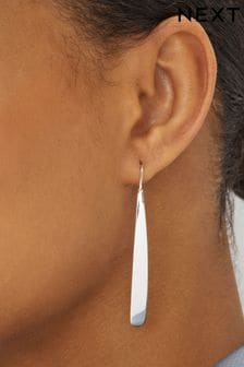 Silver Tone Recycled Metal Pull Through Earrings (U90021) | ₪ 27