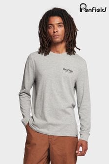 Penfield Arc Langärmeliges Shirt mit Berggrafik am Rücken, Grau (U90175) | 62 €