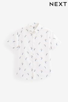  (U90348) | HK$113 - HK$157 白色大嘴鳥印花 - 短袖恤衫 (3-16歲)