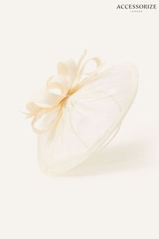 Accessorize Natural Penelope Sinamay Bow Band Fascinator