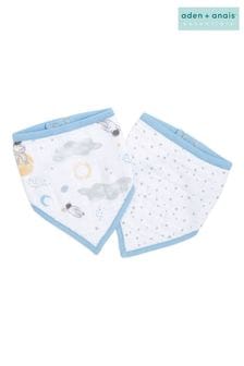 Aden + Anais Baby Natural Essentials Cotton Muslin Space Explorers Bandana Bibs 2 Pack (U90575) | ₪ 47