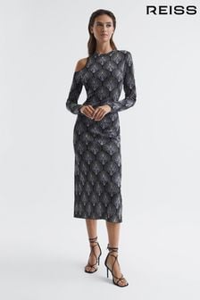 Reiss Anja Metallic Jacquard Knitted Midi Dress (U90764) | 1,410 zł