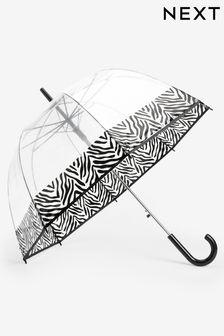 Clear Zebra Crook Handle Umbrella (U92530) | $29