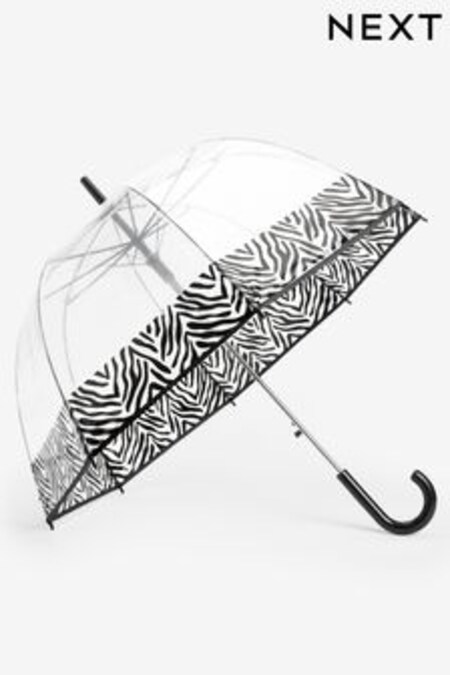 Clear Zebra Crook Handle Umbrella (U92530) | AED78