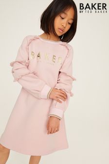 Rosa - Baker By Ted Baker Pulloverkleid mit Rüschen (U92819) | 44 € - 55 €