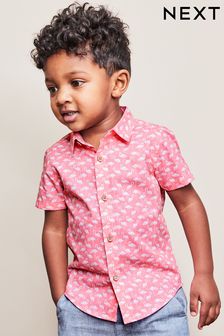  ピンク フラミンゴ - プリント半袖シャツ (3 か月～7 歳)  (U92837) | ￥1,740 - ￥2,050