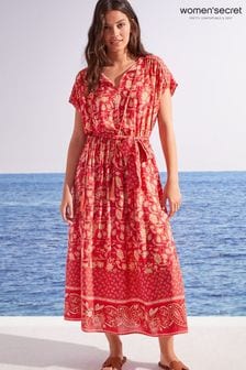 Women'secret Red Floral Print Midi Dress (U93182) | DKK165