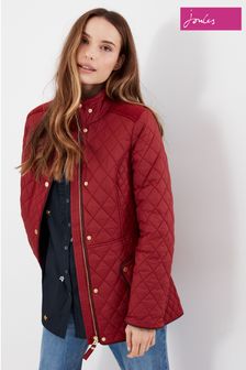 Joules Red Newdale Quilted Jacket (U93210) | CA$296