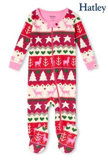 Hatley Pink Holiday Fair Isle Organic Cotton Footed Coverall (U93484) | 38 €