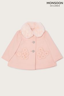 Monsoon Pink Baby Laser Flower Pocket Coat (U94346) | ₪ 233 - ₪ 242