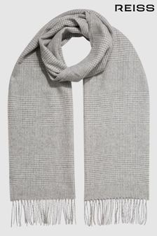 Eșarfă din amestec de cașmir cu model picior de cocoș Reiss Bark Houndstooth (U94379) | 454 LEI