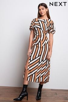 Camel and Cream Stripe Split Dress (U94441) | €23