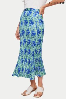 Jigsaw Blue Tie Dye Crinkle Silk Mix Skirt (U94535) | €198