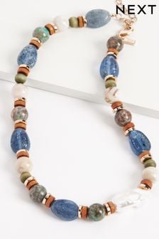 藍色 - 串珠項鍊 (U94543) | HK$144