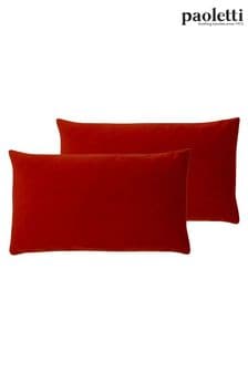 Riva Paoletti 2 Pack Red Sunningdale Filled Cushions