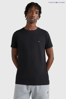黑色 - Tommy Hilfiger核心彈力修身剪裁圓領T恤 (U94974) | NT$1,870