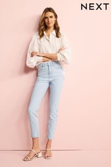 Яркая выбелка - Эластичные джинсы в винтажном стиле (U95017) | €29