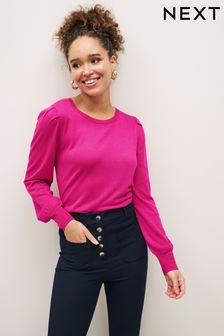 Bright Pink Plain - Pullover mit Rundhalsausschnitt (U95056) | 23 €